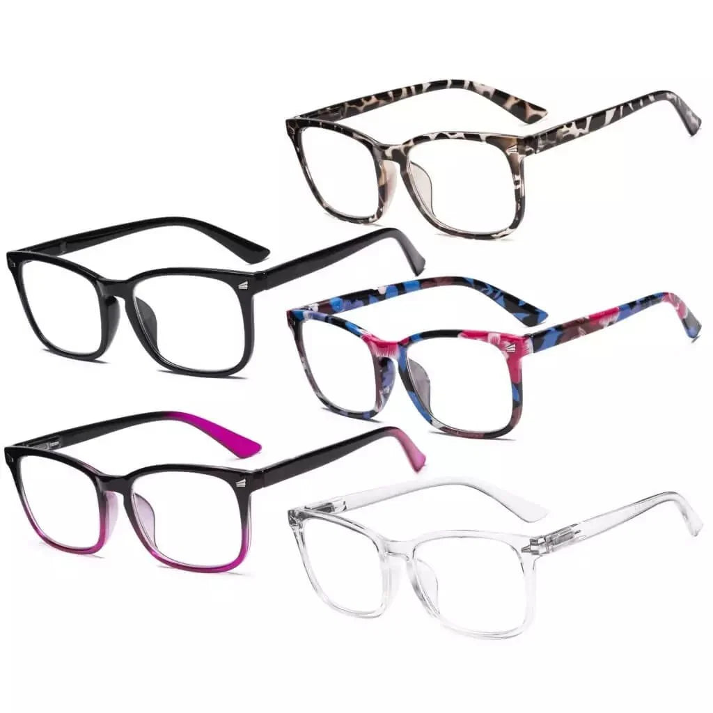5 Pack Stylish Reading Glasses Pattern Arms Readers RT1801