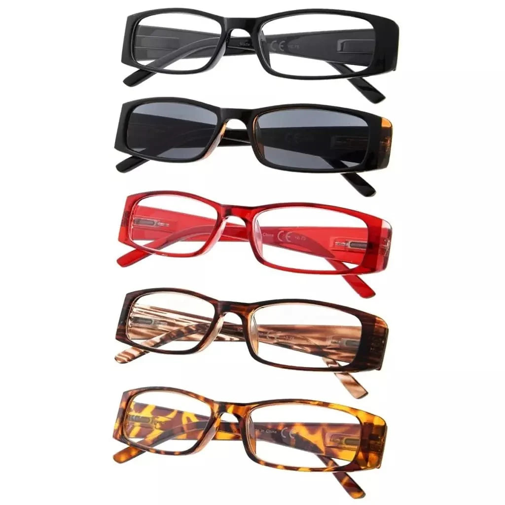 5 Pack Stylish Reading Glasses R006