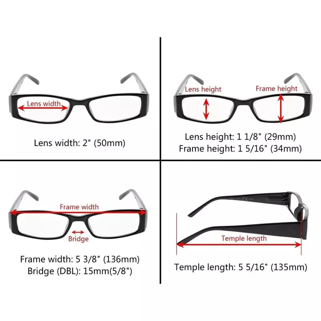 5 Pack Stylish Reading Glasses R006