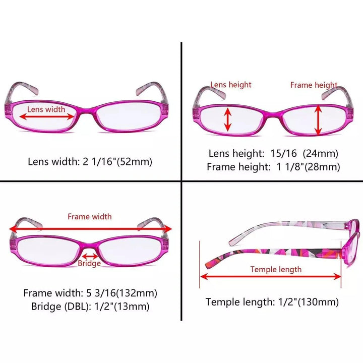 5 Pack Stylish Reading Glasses with Pattern Arms Readers R9104G