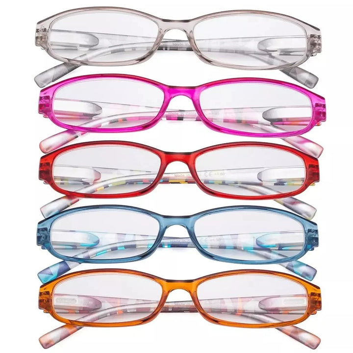 5 Pack Stylish Reading Glasses with Pattern Arms Readers R9104G