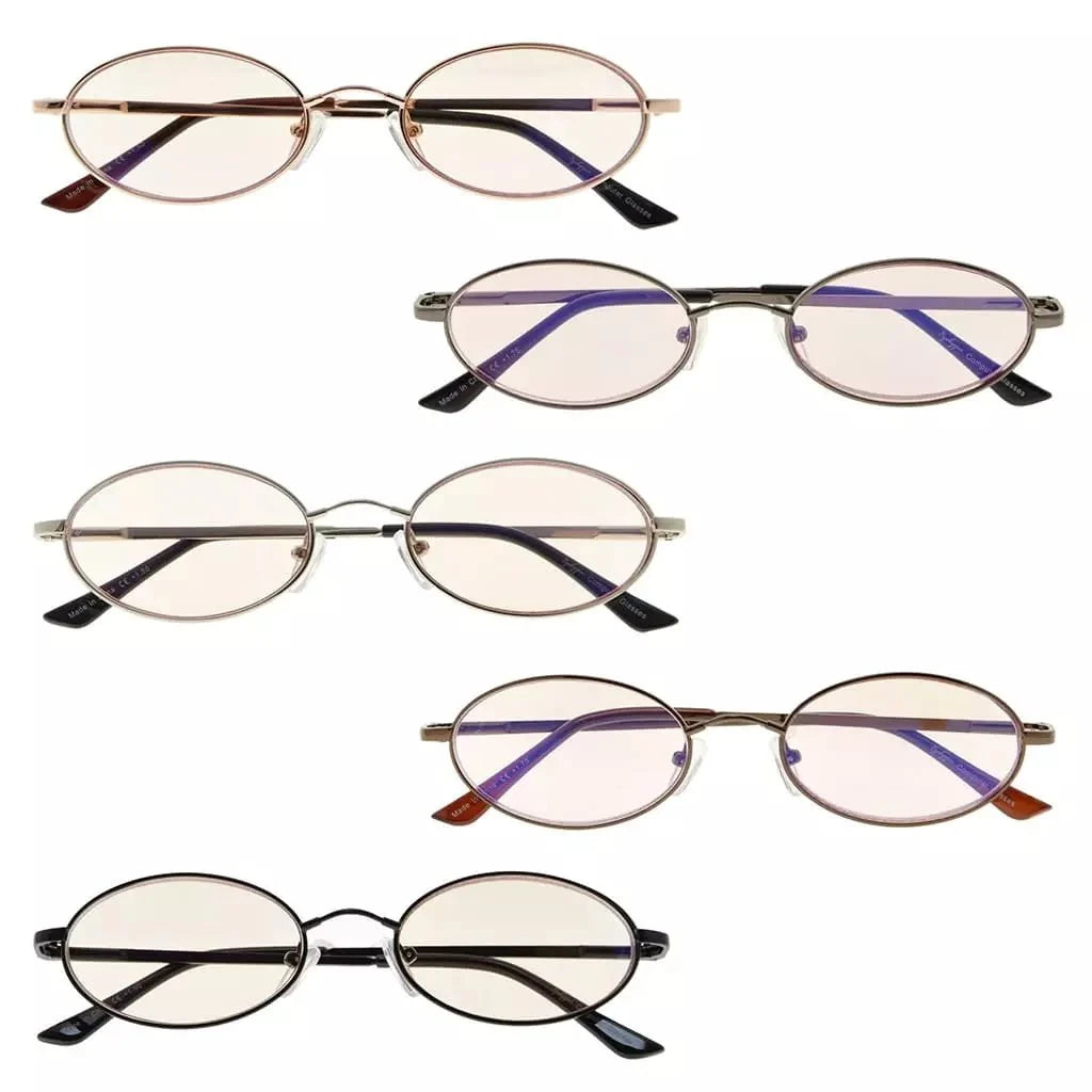 5 Pack Titanium Blue Light Filter Reading Glasses UVR1643