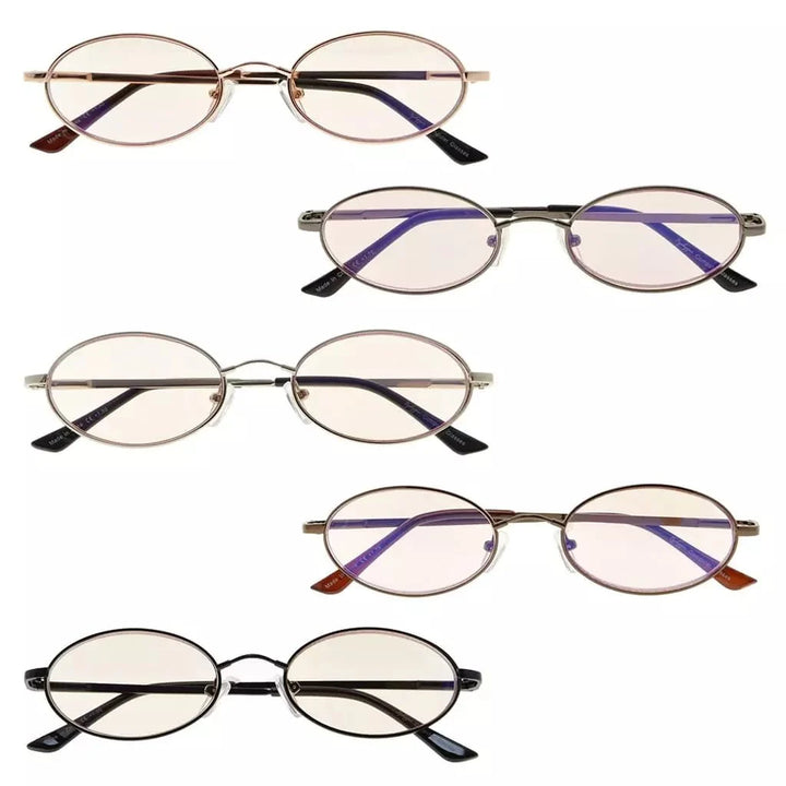 5 Pack Titanium Blue Light Filter Reading Glasses UVR1643