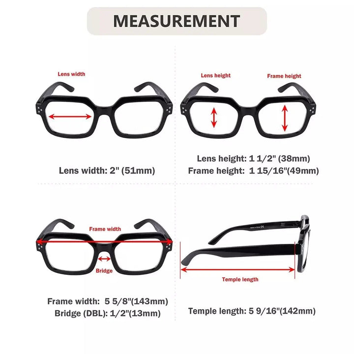 5 Pack Trendy Reading Glasses Polygon Readers R2130