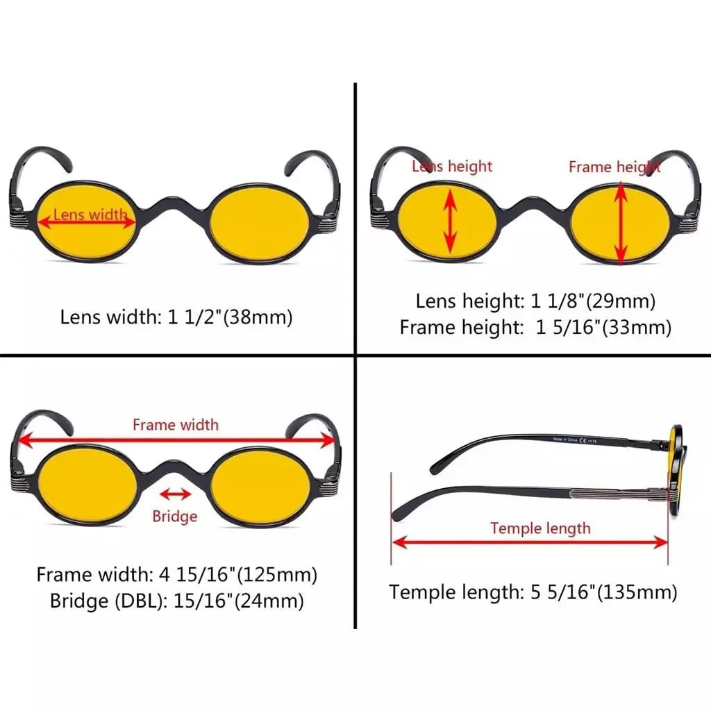 5 Pack Vintage Blue Light Blocking Reading Glasses HPR077X