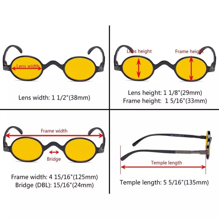 5 Pack Vintage Blue Light Blocking Reading Glasses HPR077X