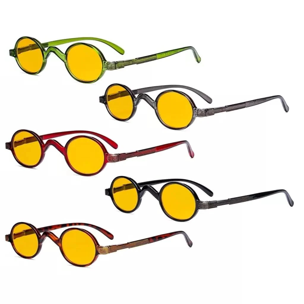 5 Pack Vintage Blue Light Blocking Reading Glasses HPR077X