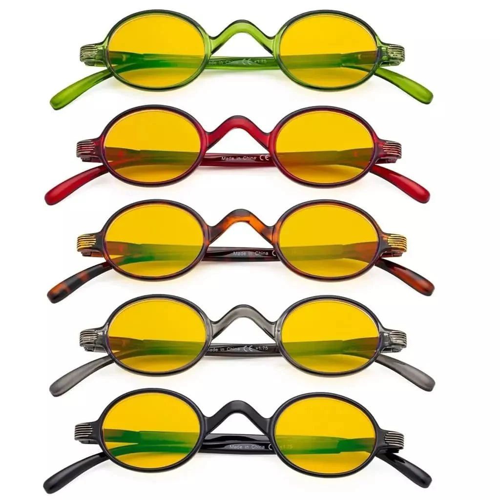 5 Pack Vintage Blue Light Blocking Reading Glasses HPR077X