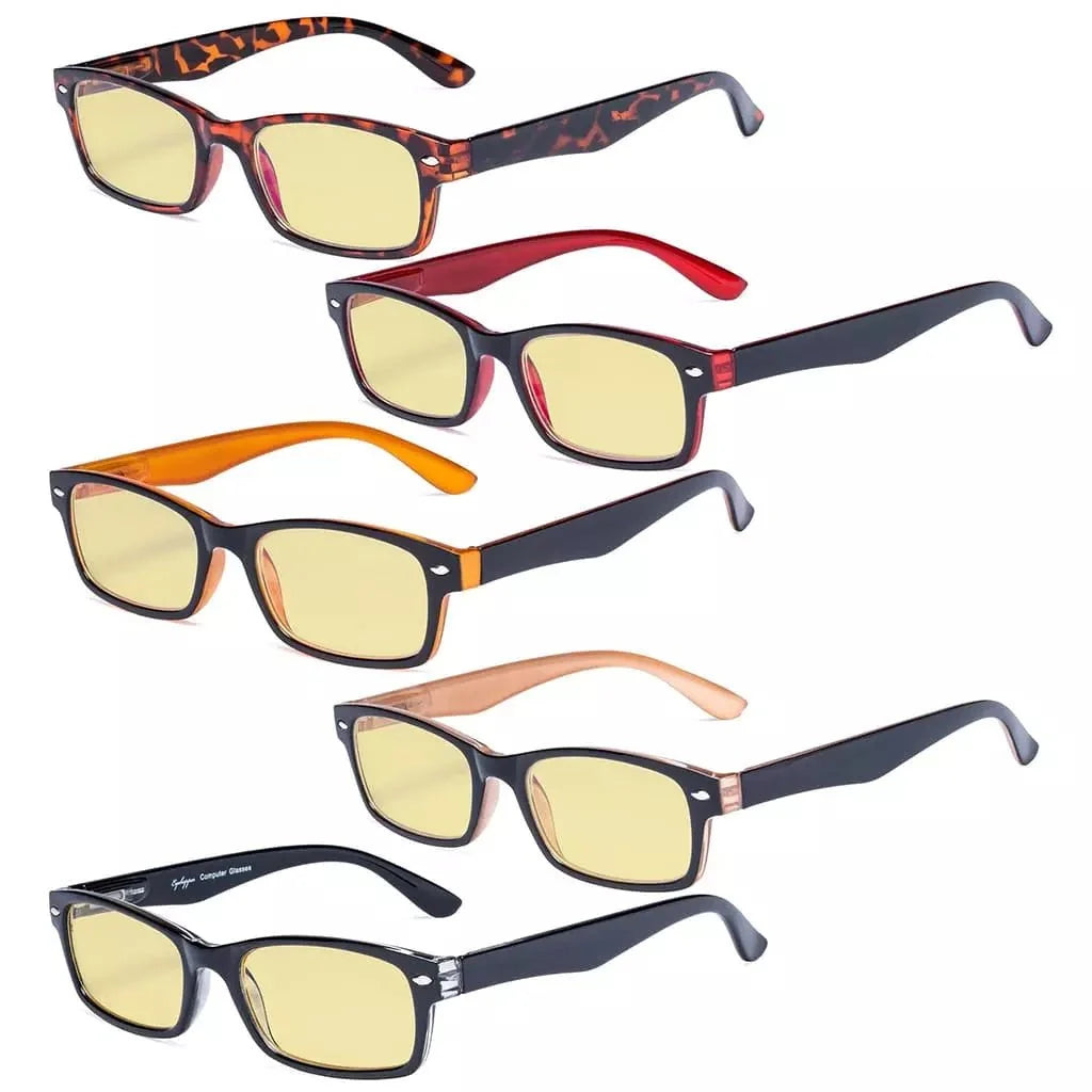 5 Pack Vintage Blue Light Blocking Reading Glasses TMCG055