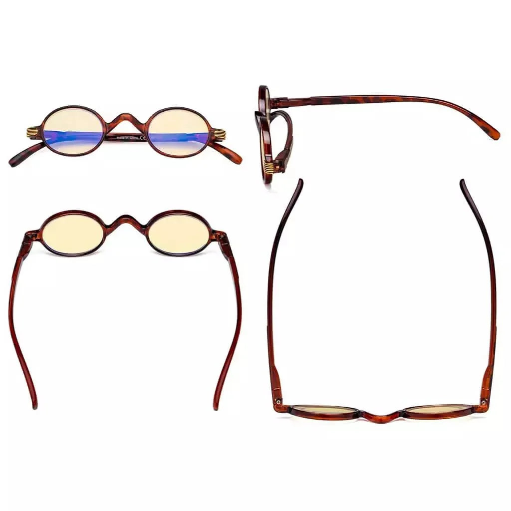 5 Pack Vintage Blue Light Blocking Reading Glasses TMR077X