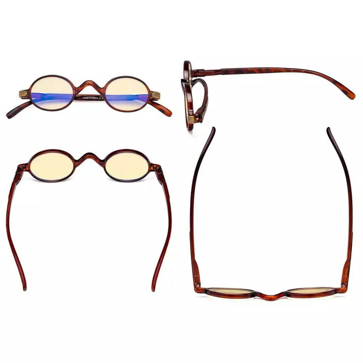 5 Pack Vintage Blue Light Blocking Reading Glasses TMR077X