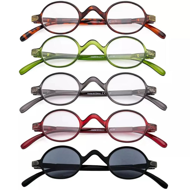 5 Pack Vintage Oval Small Reading Glasses R077