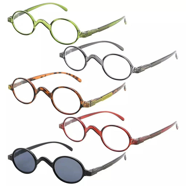 5 Pack Vintage Oval Small Reading Glasses R077