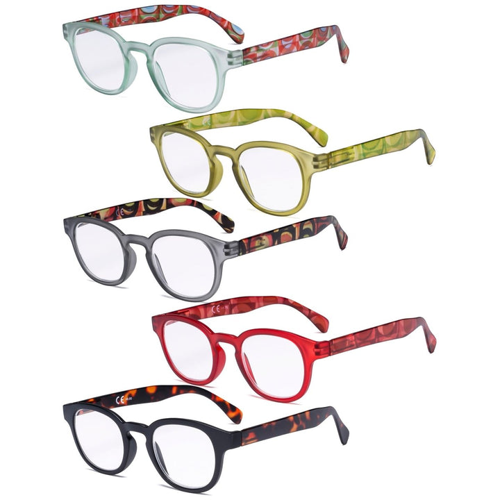 5 Pack Vintage Reading Glasses