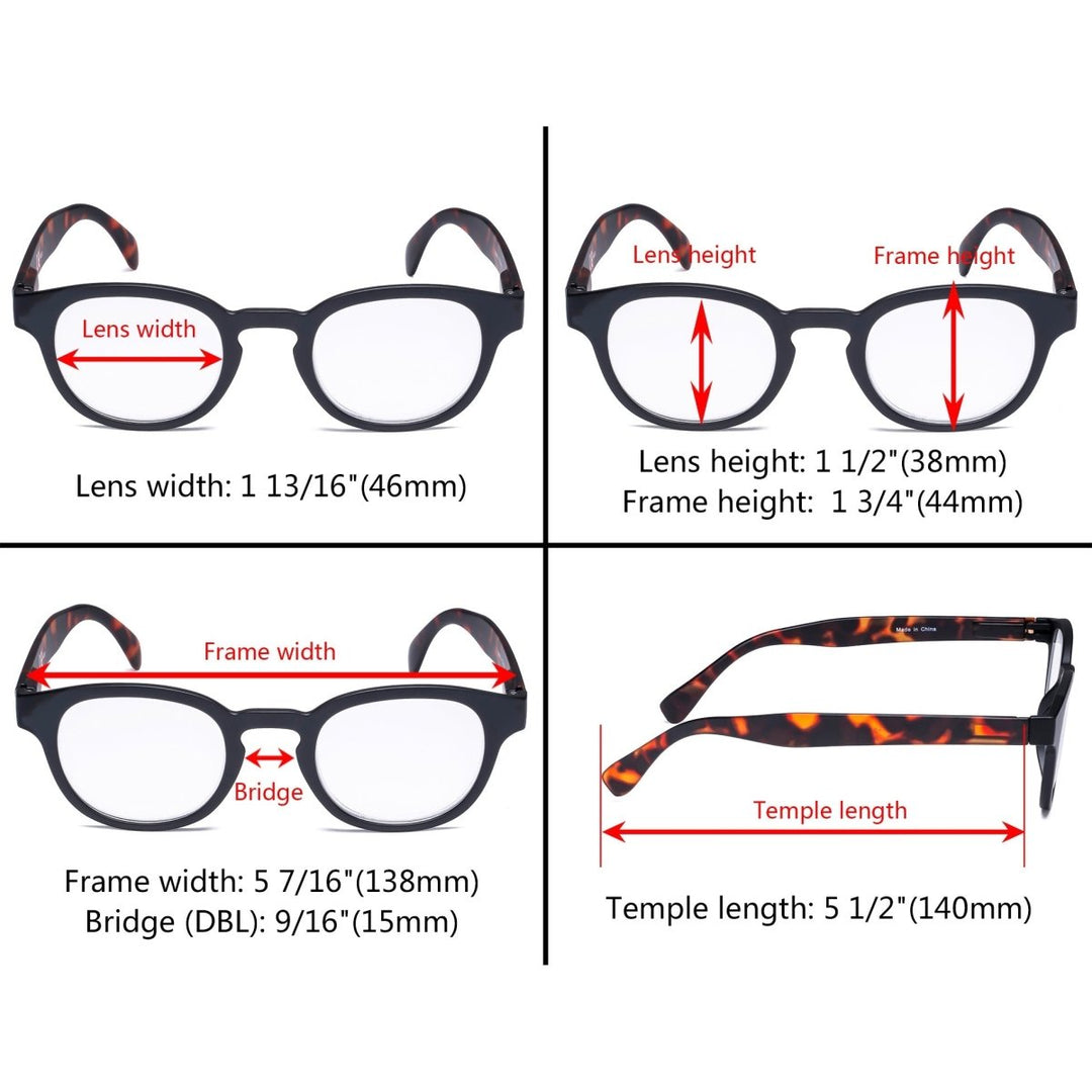 5 Pack Vintage Reading Glasses