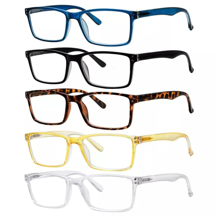 5 Pack Vintage Rectangle Reading Glasses Classic Readers R802