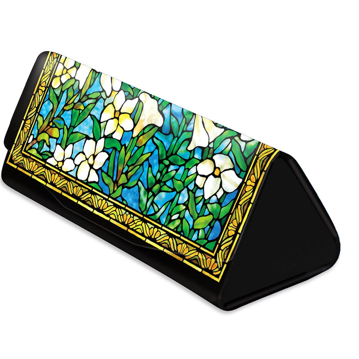 Folding Glasses Case - Vegan, Trifold, Tiffany Field of Lilies
