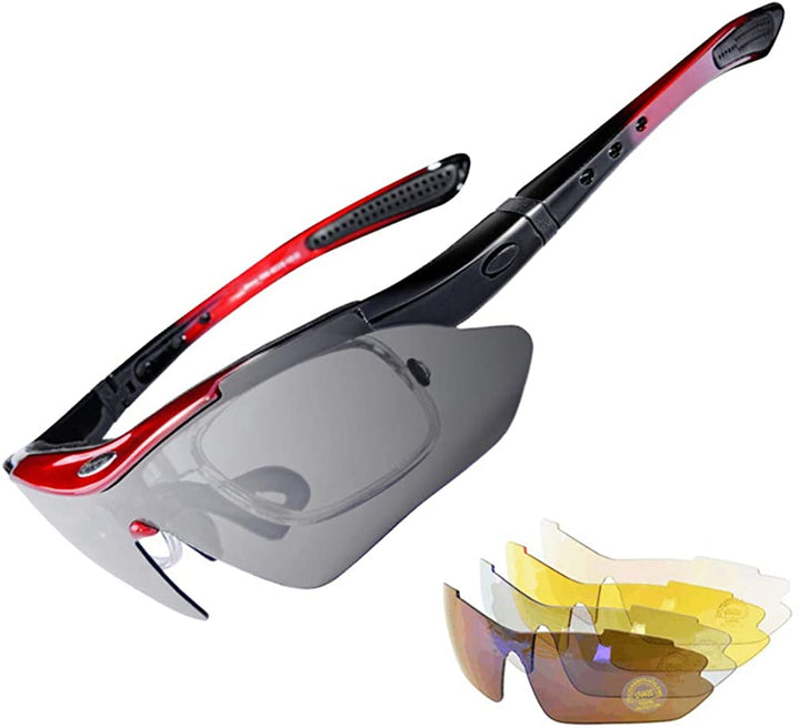 ROCKBROS-Slim Polarized Sports Sunglasses With 4 Interchangeable Lens Cycling Glasses UV400