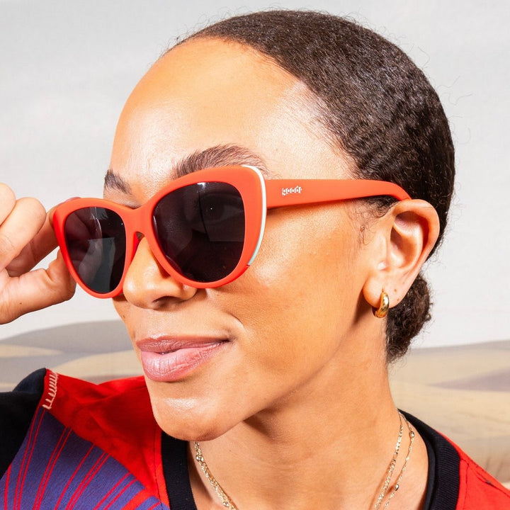 "Ties Cherry Stem With Tongue" Orange Glam G Polarized Sunglasses