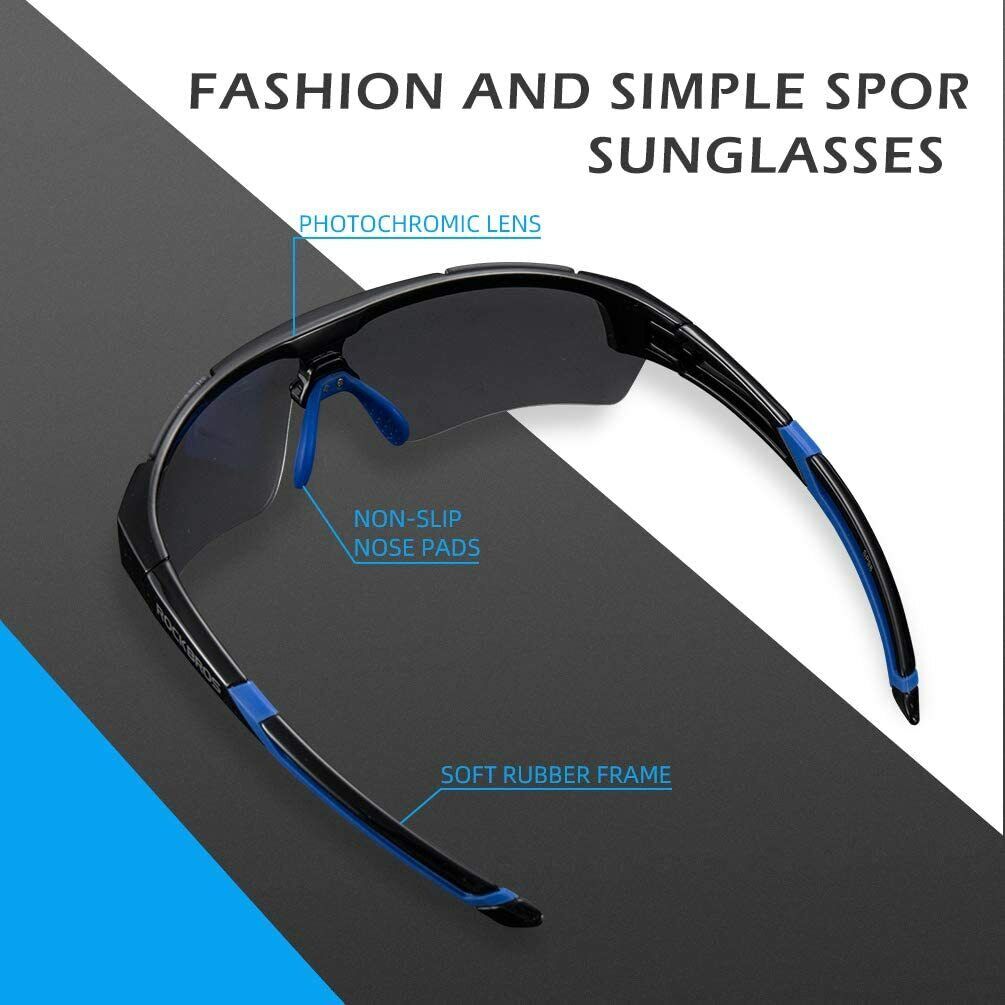 ROCKBROS Cycling Photochromic Glasses Sport Sunglassess Bike Glasses Driving Fishing UV400 Men Women