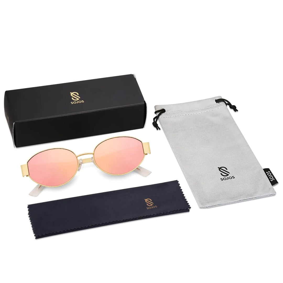 Retro Oval Sunglasses with UV400 Protection
