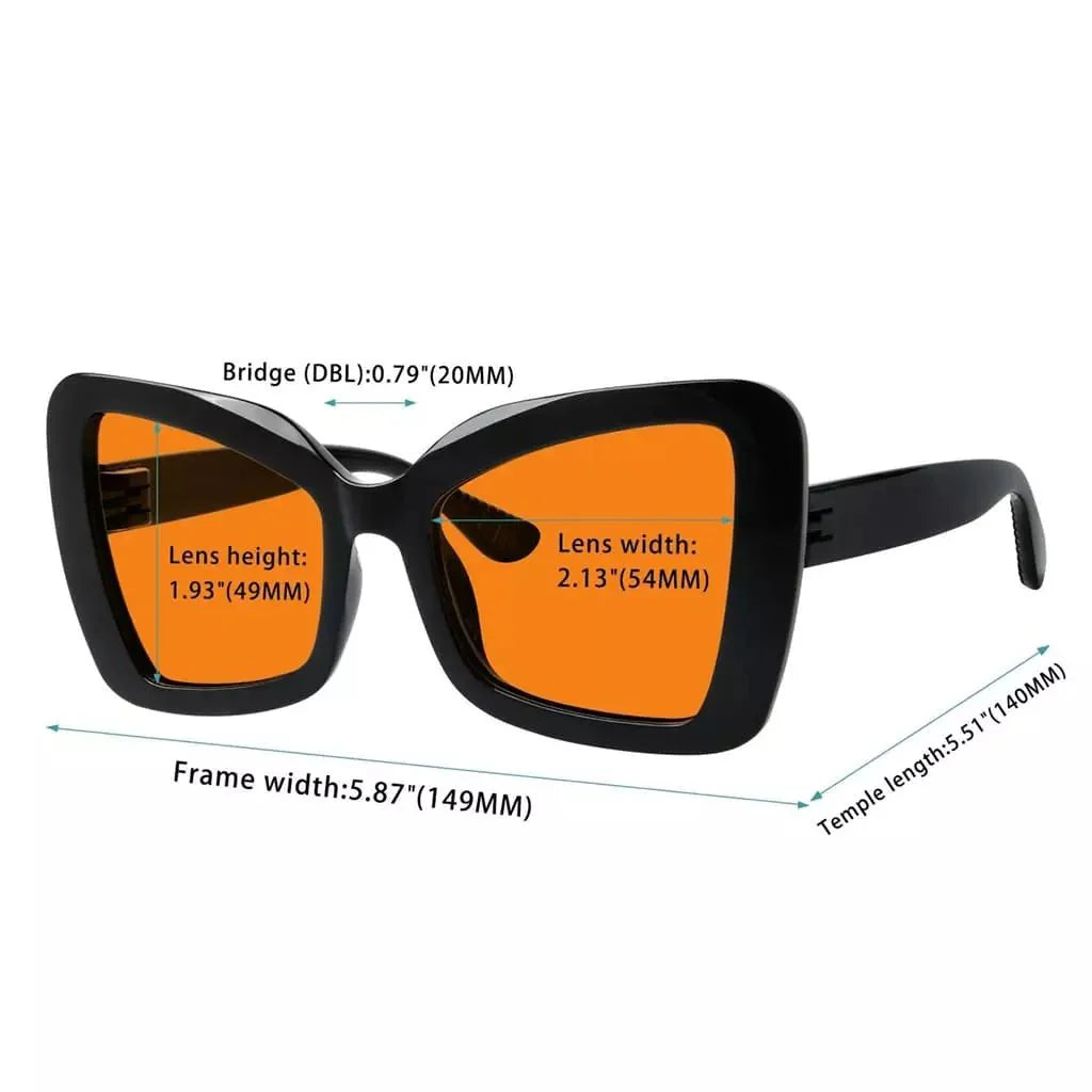 6 Pack 100% Blue Blocking Glasses Orange Lens Metalless Screwless Cat-eye R2315-B98