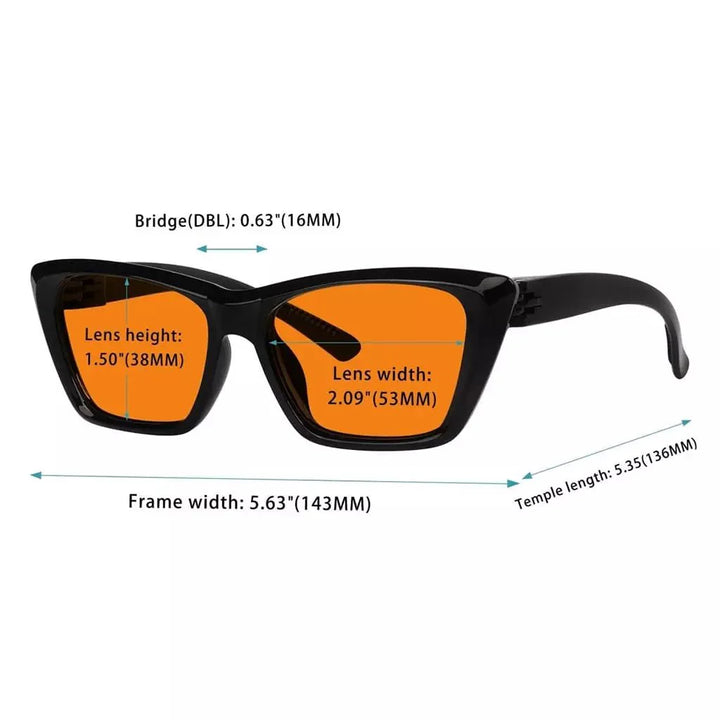6 Pack 100% Blue Blocking Glasses Orange Lens Metalless Screwless Cat-eye R2514-B98
