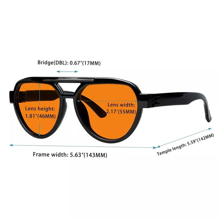 6 Pack 100% Blue Blocking Glasses Orange Lens Metalless Screwless Pilot R2312-B98