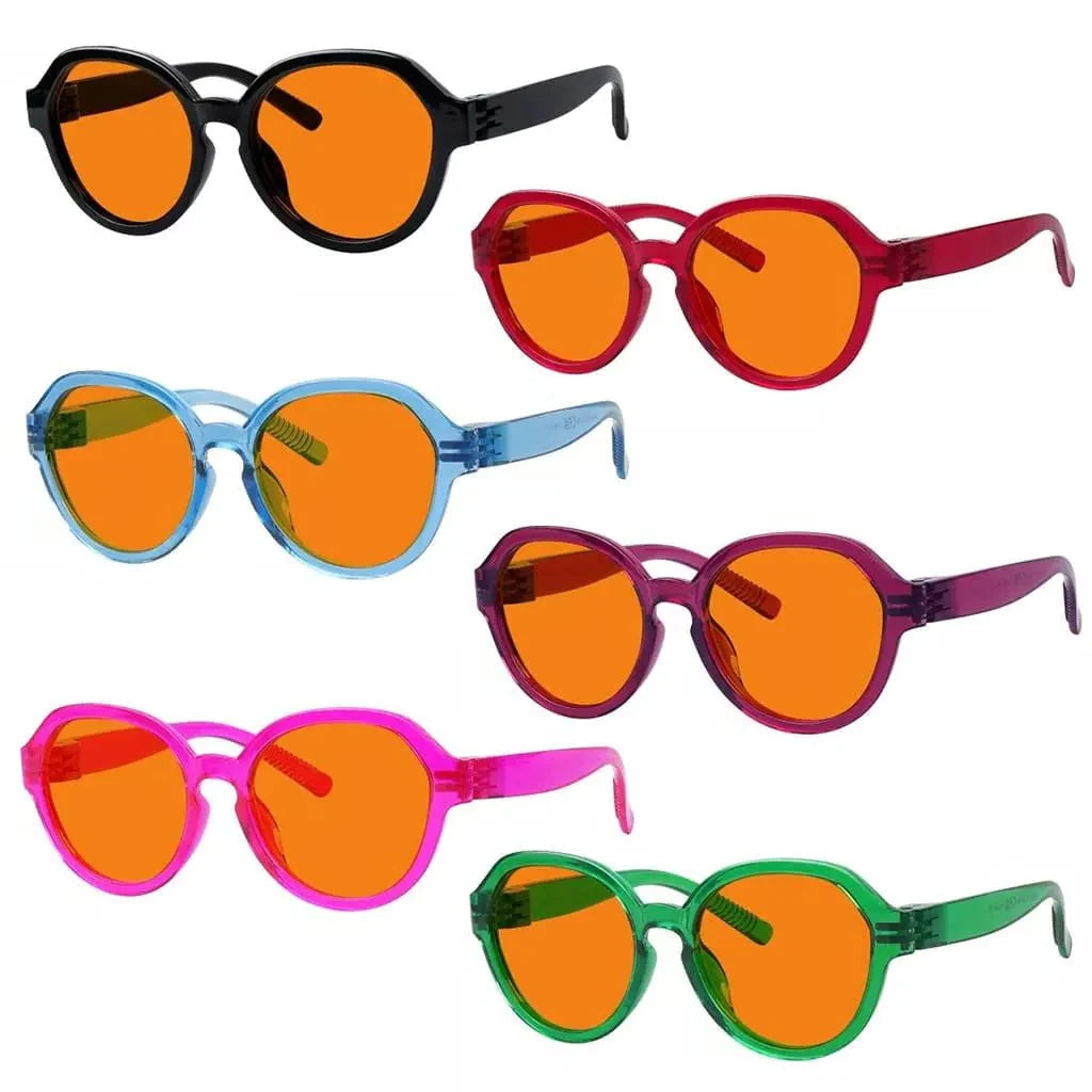 6 Pack 100% Blue Light Blocking Glasses Metalless Screwless Nighttime Eyewear R2317-B98