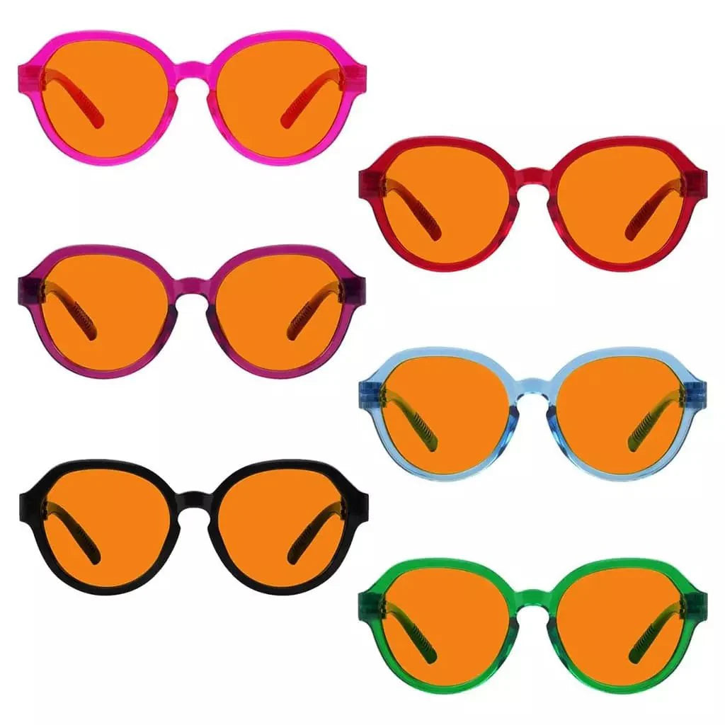 6 Pack 100% Blue Light Blocking Glasses Metalless Screwless Nighttime Eyewear R2317-B98