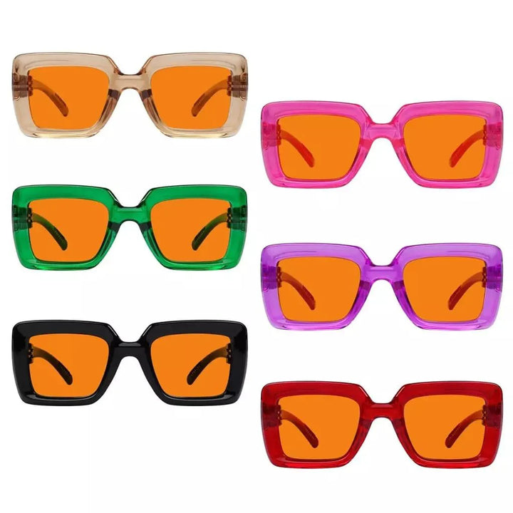 6 Pack 100% Blue Light Blocking Orange Glasses Metalless Screwless NR2101-B98