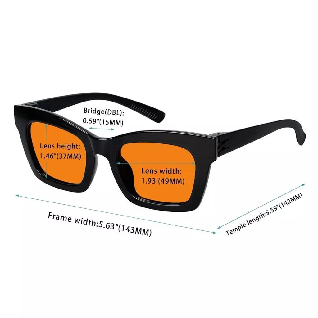 6 Pack 100% Blue Light Blocking Orange Glasses Metalless Screwless R2308-B98