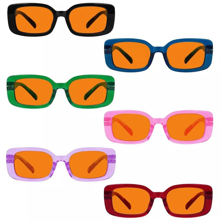 6 Pack 100% Blue Light Blocking Orange Glasses Metalless Screwless R2502-B98