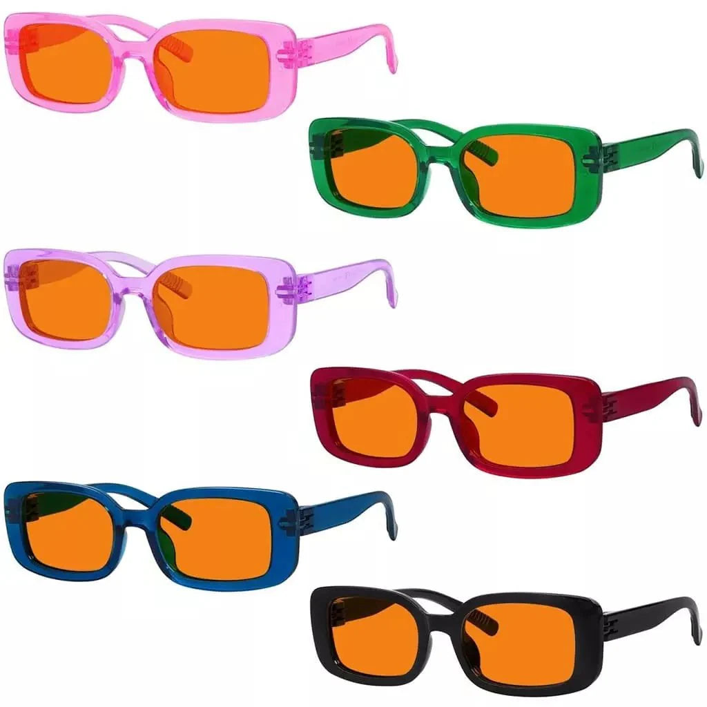 6 Pack 100% Blue Light Blocking Orange Glasses Metalless Screwless R2502-B98