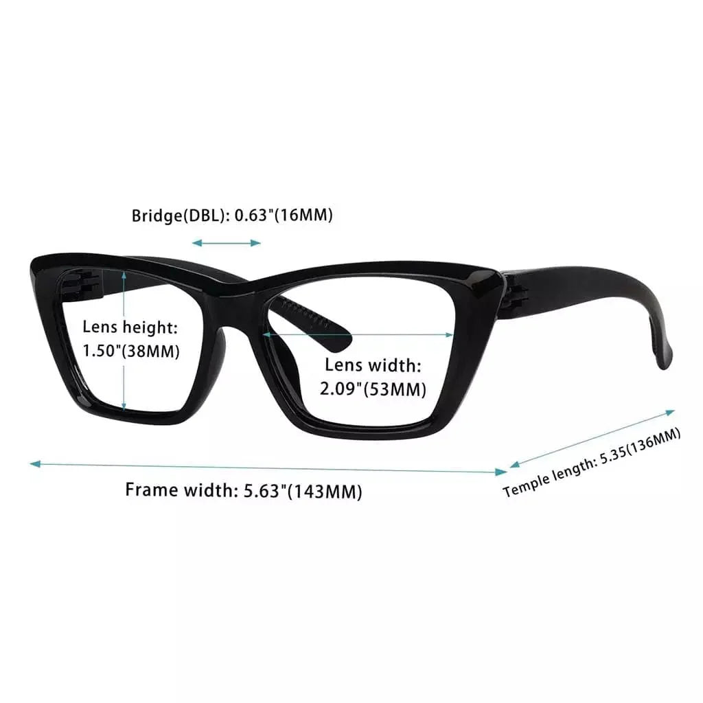 6 Pack 30% Blue Light Blocking Cat-eye Metalless Screwless Glasses R2514-B15