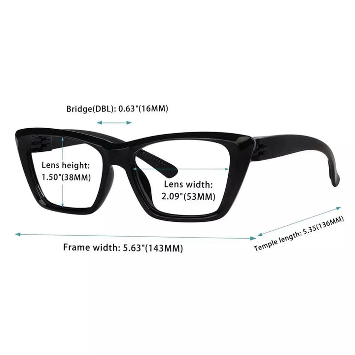 6 Pack 30% Blue Light Blocking Cat-eye Metalless Screwless Glasses R2514-B15