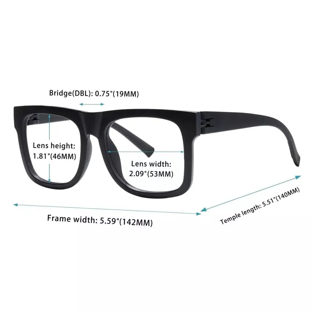6 Pack 30% Blue Light Blocking Large Frame Metalless Screwless Glasses R2316-B15