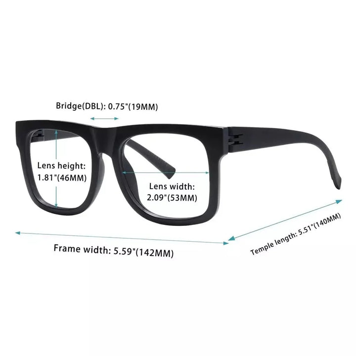 6 Pack 30% Blue Light Blocking Large Frame Metalless Screwless Glasses R2316-B15