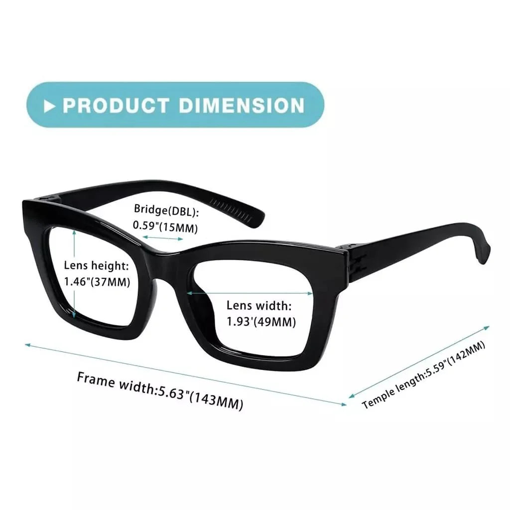 6 Pack 30% Blue Light Blocking Metalless Screwless Cat-eye Glasses R2308-B15