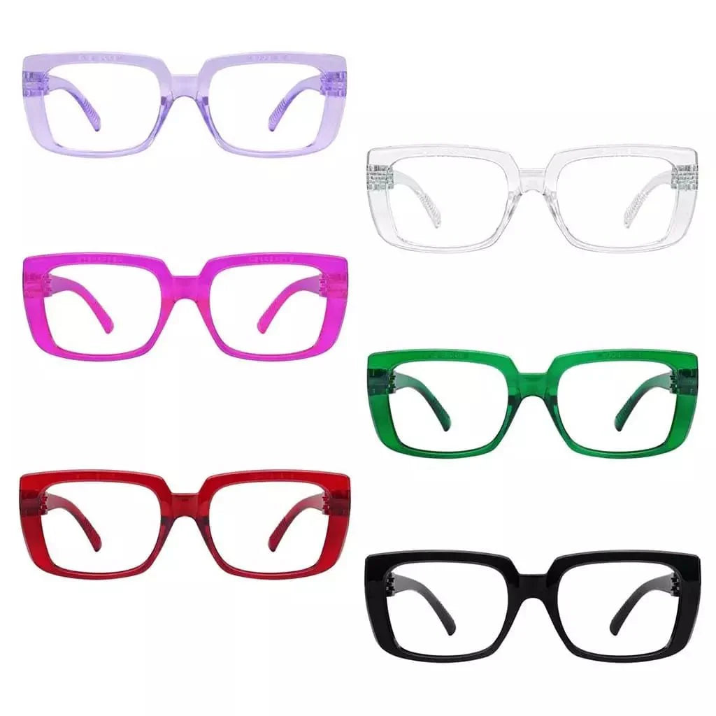 6 Pack 30% Blue Light Blocking Metalless Screwless Eyeglasses NR9107-B15