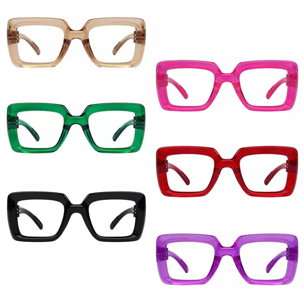 6 Pack 30% Blue Light Blocking Metalless Screwless Glasses NR2101-B15