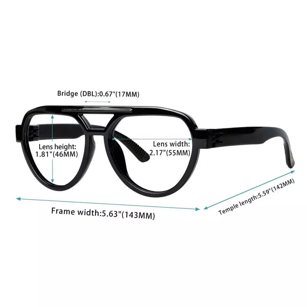 6 Pack 30% Blue Light Blocking Metalless Screwless Pilot Glasses R2312-B15