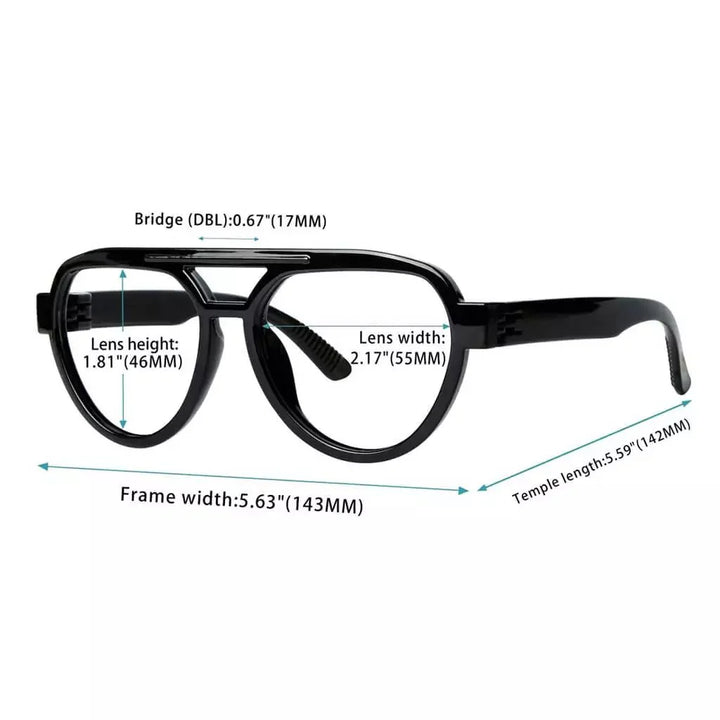 6 Pack 30% Blue Light Blocking Metalless Screwless Pilot Glasses R2312-B15