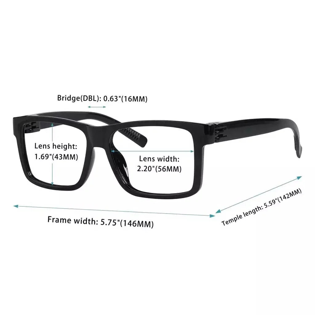 6 Pack 30% Blue Light Blocking Oversized Metalless Screwless Glasses R2508-B15
