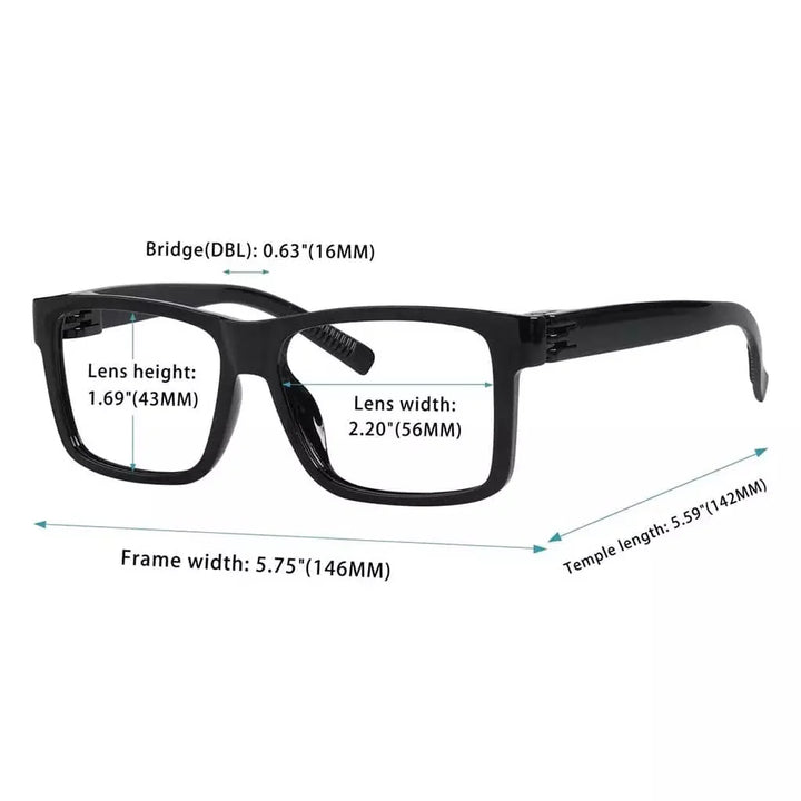 6 Pack 30% Blue Light Blocking Oversized Metalless Screwless Glasses R2508-B15