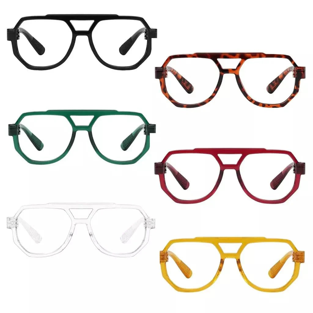 6 Pack 30% Blue Light Blocking Pilot Metalless Screwless Glasses NR2309-B15