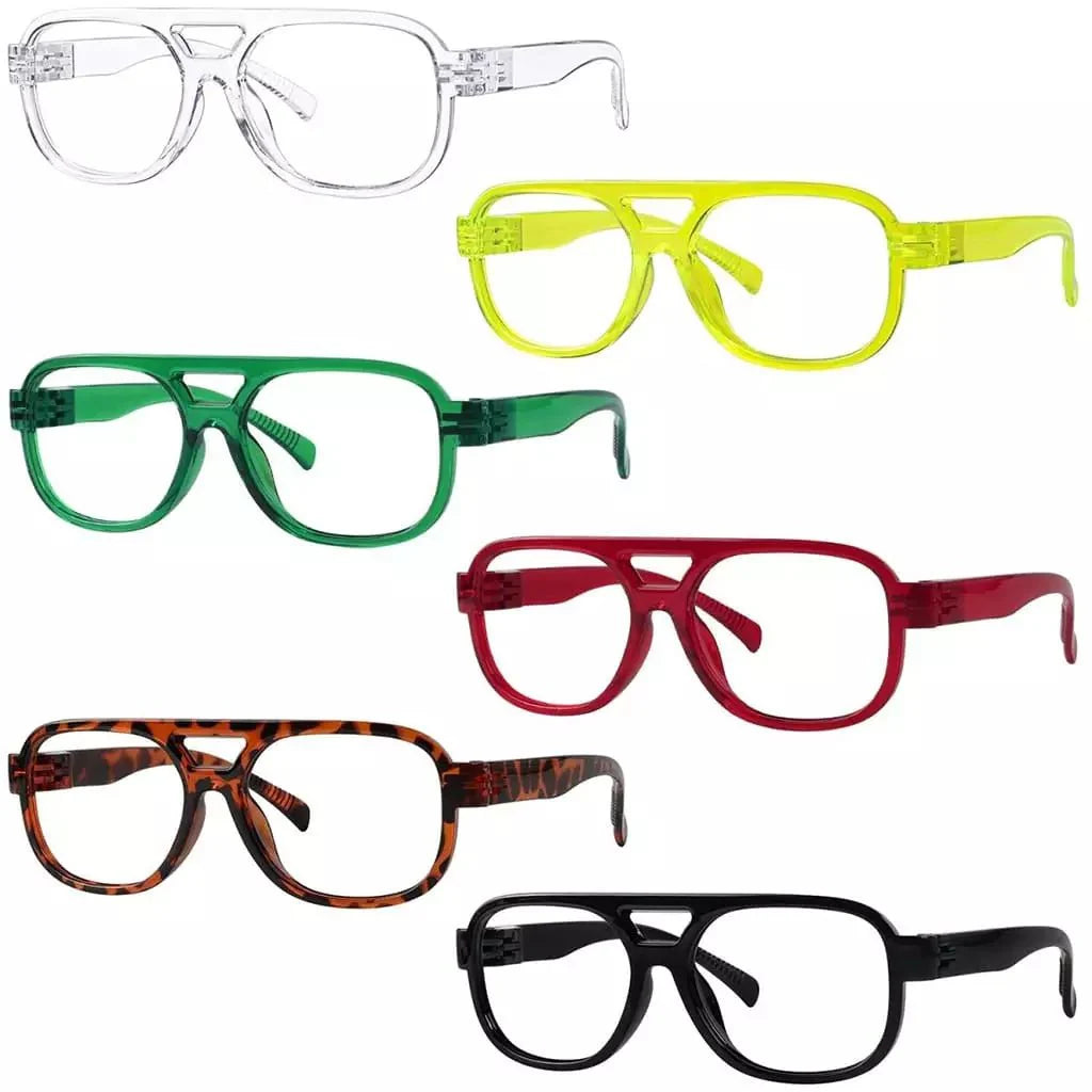 6 Pack 30% Blue Light Blocking Pilot Metalless Screwless Glasses R2515-B15