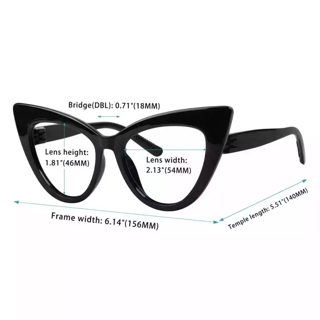 6 Pack 30% Blue Light Blocking Glasses Cat-eye Metalless Screwless Eyewear R2318-B15