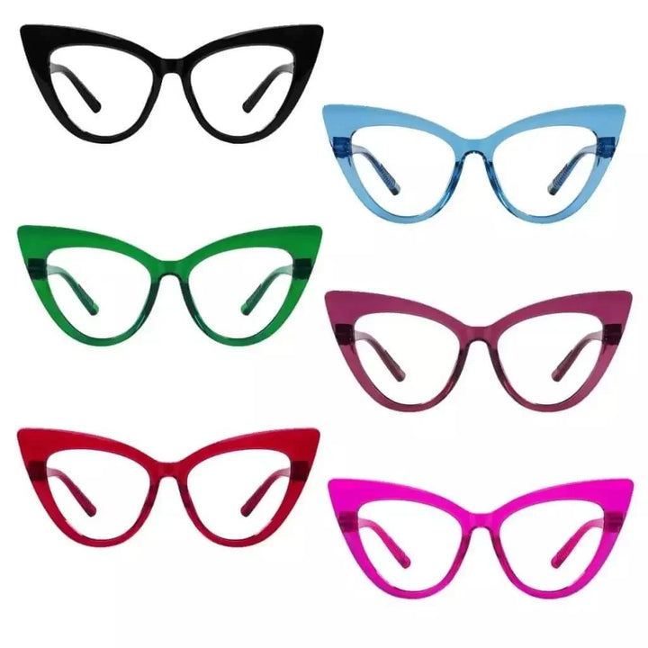 6 Pack 30% Blue Light Blocking Glasses Cat-eye Metalless Screwless Eyewear R2318-B15