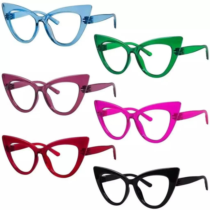 6 Pack 30% Blue Light Blocking Glasses Cat-eye Metalless Screwless Eyewear R2318-B15